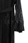 Orhan Store Taşlı Güpürlü Ferace- LYN04578 Siyah