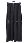 Sentez Fermuarlı Kırıştırma Etek- LYN04579 Siyah
