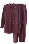Nuss İşlemeli Takım- LYN04580 Mürdüm