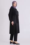 Behrem Parçalı Yakası İpli Tunik- LYN04584 Siyah