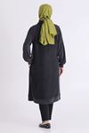 Behrem İşleme Detaylı Tunik- LYN04587 Siyah