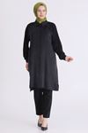 Behrem İşlemeli Tunik- LYN04588 Siyah