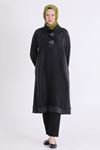 Behrem İşleme Detaylı Tunik- LYN04587 Siyah