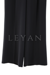Sentez Zirve Palazzo Pileli Geniş Paça Pantolon- LYN04592 Siyah