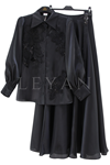 Orhan Store İşlemeli Etekli Takım- LYN04594 Siyah