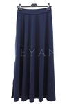 Sentez Rozie Yanı Fermuarlı Kloş Etek- LYN04596 Lacivert
