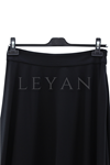 Sentez Rozie Yanı Fermuarlı Kloş Etek- LYN04596 Siyah