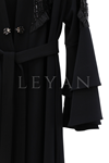 Orhan Store Omzu İşlemeli Abaya Takım- LYN04601 Siyah