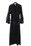 Orhan Store Omzu İşlemeli Abaya Takım- LYN04601 Siyah