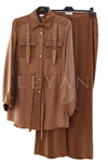 Orhan Store Cebi Taşlı Takım- LYN04606 Kahverengi