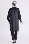 Behrem Güpür Detaylı Tunik- LYN04619 Siyah