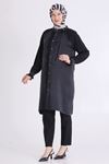 Behrem Güpür Detaylı Tunik- LYN04619 Siyah