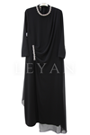 Müsemma Krizantem Abiye-LYN04629 Siyah