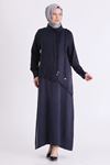 Behrem Qupra Elbise-LYN04632 Lacivert