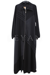Micca Paraşüt Detaylı Ferace-LYN04644 Siyah