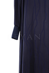 Defrina Dalgalı Jakarlı Qupra Elbise- LYN04652 Lacivert
