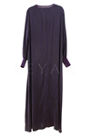 Defrina Dalgalı Jakarlı Qupra Elbise- LYN04652 Mürdüm