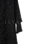 Dule Volanlı Şifon Tunik-LYN04658 Siyah