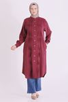 Behrem Boncuk İşlemeli Tunik-LYN04664 Bordo
