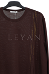 Defrina Taşlı Bluz-LYN04675 Kahve