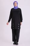 Behrem Çıtçıt Detaylı Takım-LYN04676 Siyah