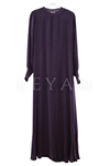 Defrina Basic Qupra Elbise-LYN04681 Mürdüm