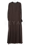 Defrina Basic Qupra Elbise-LYN04681 Kahve