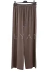 Sentez Doha Yanları Nervürlü Pantolon-LYN04685 Kahve