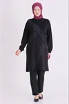 Behrem Paraşüt Detaylı Tunik-LYN04686 Siyah