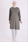 Behrem Fermuarlı Tunik-LYN04690 Yeşil