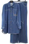 Orhan Store Zımba Detaylı Kot Takım-LYN04692 İndigo