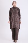 Behrem Qupra Detaylı Takım-LYN04701 Kahve