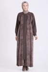 Qupra Detaylı Ferace-LYN04707 Kahve