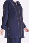 Behrem Güpür Detaylı Takım-LYN04716 Lacivert