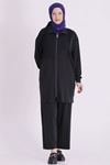 Behrem Nervür Detaylı Takım-LYN04720 Siyah