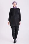 Behrem Güpür Detaylı Tunik-LYN04727 Siyah