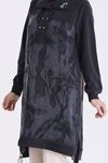 Behrem Qupra Detaylı Tunik-LYN04726 Siyah