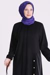 Behrem Deri Detaylı Tunik-LYN04731 Siyah