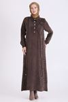 BehremTensel Elbise-LYN04737 Kahve