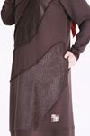Behrem Kadife Ve Taş Detaylı Tunik-LYN04733 Kahve