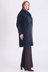 Behrem Kadife Detaylı Tunik-LYN04734 Lacivert