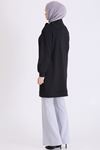 Behrem Kadife Detaylı Tunik-LYN04734 Siyah