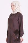 Behrem Deri Detaylı Tunik-LYN04742 Koyu Kahve