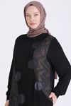 Behrem  Brokar Detaylı Elbise-LYN04747 Siyah
