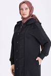 Behrem Brokar Detaylı Ferace-LYN04750 Siyah