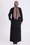 Behrem  Brokar Detaylı Elbise-LYN04747 Siyah
