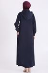 Behrem Brokar Detaylı Ferace-LYN04750 Lacivert