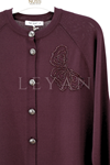 Nuss İşlemeli Hırka-LYN04753 Mürdüm