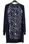 Orhan Store Desenli Tunik-LYN04751 Lacivert