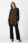 Defrina Floş Desenli Tunik-LYN04771 Taba